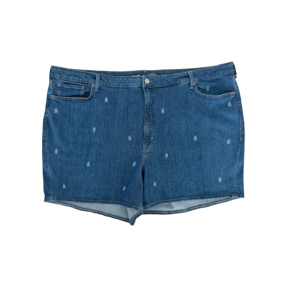 Old Navy Floral Pattern High Rise OG Straight Denim Jean Shorts NWT (US 30)